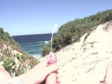 Lanzamiento de esperma en la playa