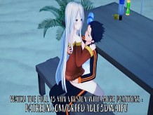 Rezero hentai Echidna y Subaru divirtiéndose en la playa