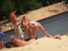Playa nudista escenas gratis con increíbles tetas desnudas