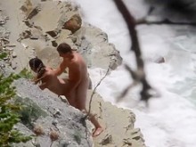 sexo rápido en la playa atrapado voyeur
