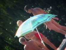 increíble joven nudista oculto playa video