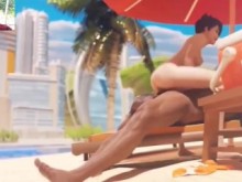 Sexo en la playa con un extraño hentai sin censura