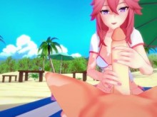 Yae Miko Bikini sexo en la playa POV promo| Impacto de Genshin | Patreon POB completo y solo: Fantasyking3