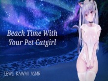 TIEMPO DE PLAYA CON TU CATGIRL | SONIDO PORNO | ASMR INGLÉS