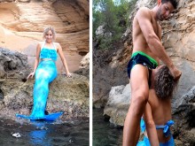 Follando a una hermosa sirena encontrada en la playa