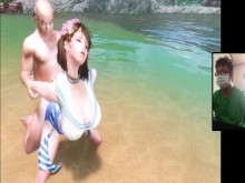 The Elder Scrolls 5:La playa para disfrutar de la belleza de la luna y los enormes pechos de la diosa del sexo