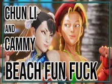 Chun Li y Cammy Beach follan divertido