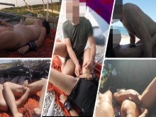 Compilación de squirt de orgasmo en playa pública - Amateur exhibicionista francais - MissCreamy