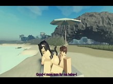 Follando a mi Roblox Catgirl en la playa