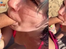 Escapadas de mamada en el coche en la orilla y sexo en la playa