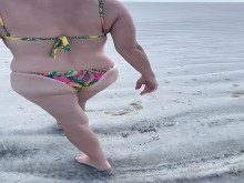 Otro divertido día de playa con la esposa.