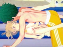 Himiko Toga e Izuku Midoriya tienen sexo intenso en la playa. - Mi héroe Academia Hentai