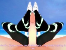 ¡Todas las chicas del hotel Hazbin te hacen una paja con los pies en un episodio hentai POV en la playa!