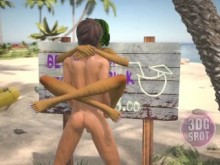 3DGSPOT - ¡Nena aceitosa obtiene su coño golpeado en la playa! ¡ANIMACIÓN 3D!