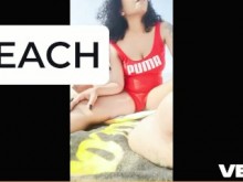 Beach nude pareja real POV