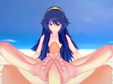 Lucina de Fire Emblem te da un trabajo de pie en la playa Hentai Pov