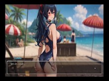 Desenfoque las paredes Romance Hentai Game & RSQB; EP.7 Exposición de exhibición en la playa!