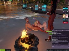 ¡Chupo dos deliciosas pollas en una playa pública!