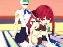 Houshou marine cogiendo en la playa del sexo