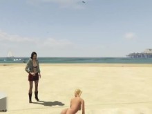 GTA 5: Tracey de Santa Forra para Hooker on Beach Striptease seductor erótico Show