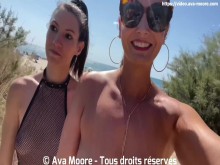 Ofrezco a Howl a Howl su primer gigante Bukkake en una playa pública con extraños con extraños