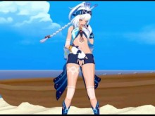 Mualani se masturba en secreto en la playa ???????? (Genshin Hentai)