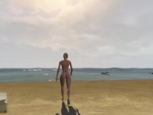GTA 5: Naked Tracey de Santa en Vespucci Beach - ¡Sexo oral y masturbación!  #GTA5