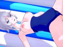 El cifrado hace que su coño se moje con la playa de la playa - Honkai Star Rail