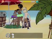 ¡Anal Fucking Two Big Tits Ebony Bitches en la playa! - Beach - Fuckerman [Temporada 1]