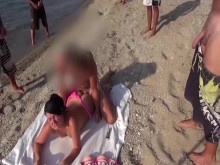 ¡Cum Fiesta en la playa! ¡Mi culo está ahí para todos!