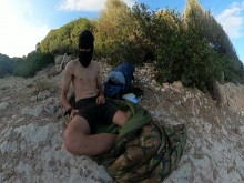 Hiker se corre en la Bahía de Cala Petita (Mallorca) - Casi atrapado ????