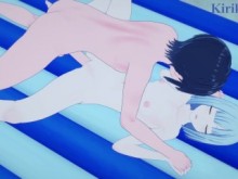 Yoisaki Kanade (cabello corto) y yo tenemos sexo intenso en la playa por la noche. - Proyecto Sekai Hentai