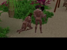 Sneaky engañando a nuestras esposas con nuestros gruesos y con curvos pasos de las hermanas en una playa pública Parte 1