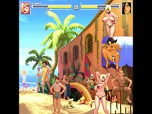 Kyouko vs Farah en una playa en algún lugar
