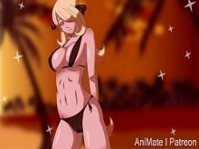 Pokémon - Cynthia hentai en la playa de AniMate