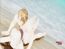 Genshin Impact Hentai - Lumine es follada en la playa - Anime japonés asiático manga porno