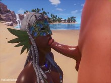 Cría interracial en la playa &vert;Porno 3D&vert; vida salvaje