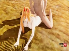 Chainsaw Man Hentai - Poder follada en la playa - Asiático Japonés Manga Anime Porno