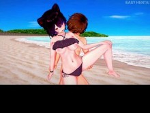 Follar en la playa abierta