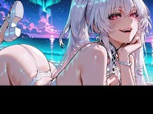 Avalon te encuentra en la playa y te drena las bolas - [Hentai JOI] Femdom,Semen múltiple,Edging