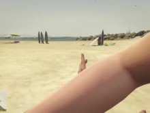 GTA 5: Amanda De Santa engaña a su marido con su mejor amigo Trevor ¡Mamada sexual en la playa! porno gratis