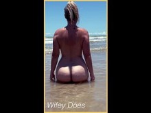 Wifey se desnuda en la playa pública