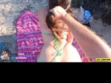 ¡Joven francesa se luce en Cerdeña antes de chupar y ser follada a lo perrito y en vaquera inversa + creampie!