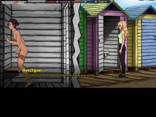 Un masajista juega con el coño de la inocente Jenny y luego un desconocido le pajea el culo en la playa. parte 2