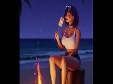 El travieso día de playa de Towa, curvas bañadas por el sol para un baño sensual: la revelación que anhelas