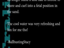 Ballbusting bajo el agua (Tráiler) BallbustingStacy Bikini golpea los testículos en la playa pública