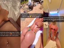 ¡Adolescente de SnapChat haciendo trampa en un baño público mientras está en la PLAYA!
