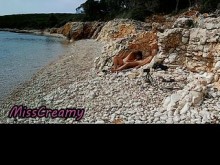 Francés Profesora Público Mamada Nudista Playa