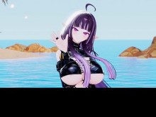 Thicc Elf VTuber Baile striptease en la playa | Umpah Umpah Hentai trituradora de