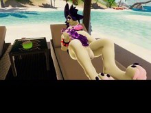 Sacudidas en el resort de playa (VRC peludo)
